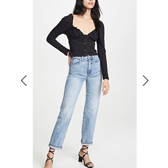 Free People Ladybug black pheasant top. - Picture 6 of 10